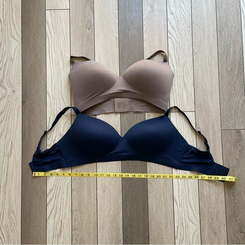 Soma Seamless Wireless Bras Blue and Tan